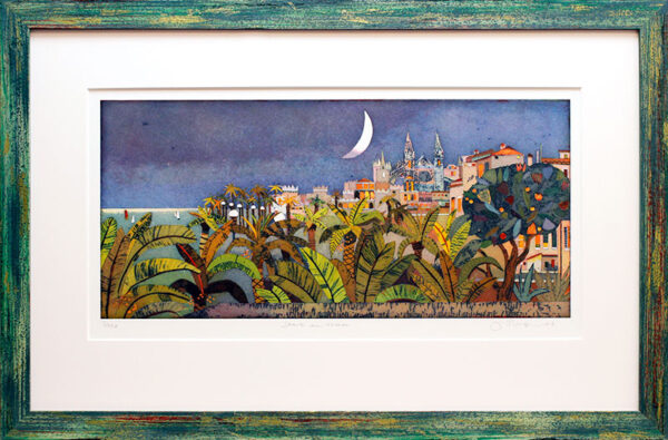 Jutta Votteler - Stadt am Meer - Original Farb-Radierung - limitiert und handsig...