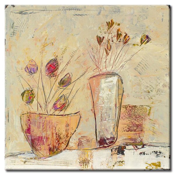 Karin Melé " LES SALUTATIONS DES FLEURS "-50 x 50 cm