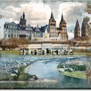 Leinwandbild  Koblenz bei Nacht -70 x 100 cm