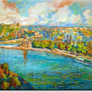 Leinwandbild  Koblenz Expressionistisch-80 x 120 cm