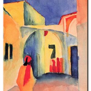 August Macke Bilder - Blick in eine Gasse-20 x 30 cm