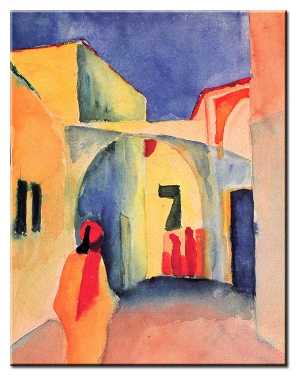 August Macke Bilder - Blick in eine Gasse-20 x 30 cm