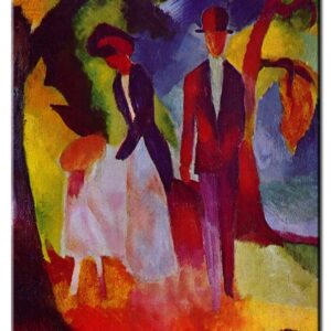 August Macke Bilder - Leute am blauen See-80 x 100 cm
