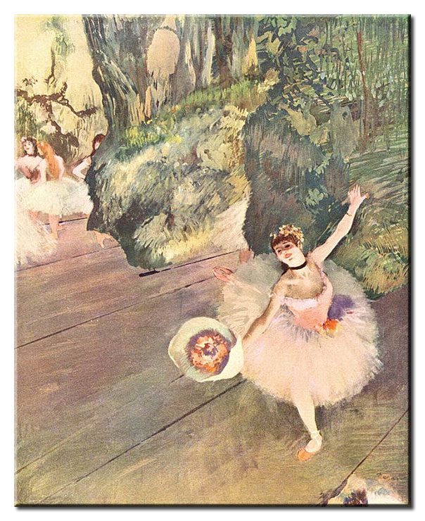 Edgar Degas Bilder - Tänzerin mit Blumenstrauss - Der Star des Balletts-80 x 100...