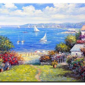 Totti Moreno - Sommerlandschaft mit Blick auf den See-80 x 110 cm
