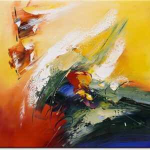 Totti Moreno Leinwandbild - Abstrakt Rot Gelb-30 x 40 cm