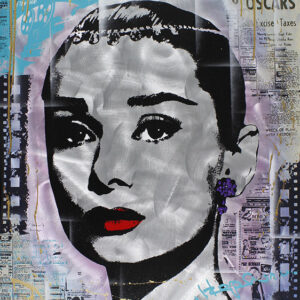 MICHEL FRIESS - AUDREY CINEMA - original MISCHTECHNIK auf gebürstetem Aluminium