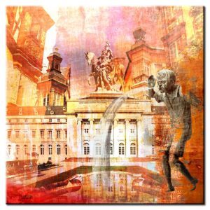 Koblenz Collage im Pop Art Stil - Schängel III-80 x 80 cm