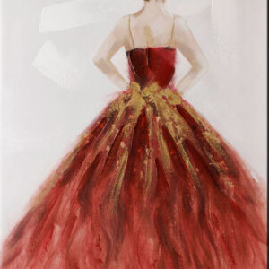 Modernes Leinwandbild - Red Lady - Mischtechnik