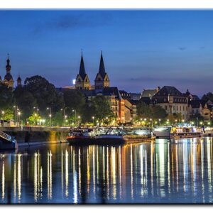 Koblenz - Mosel City Lights - als Leinwandbild-100 x 150 cm