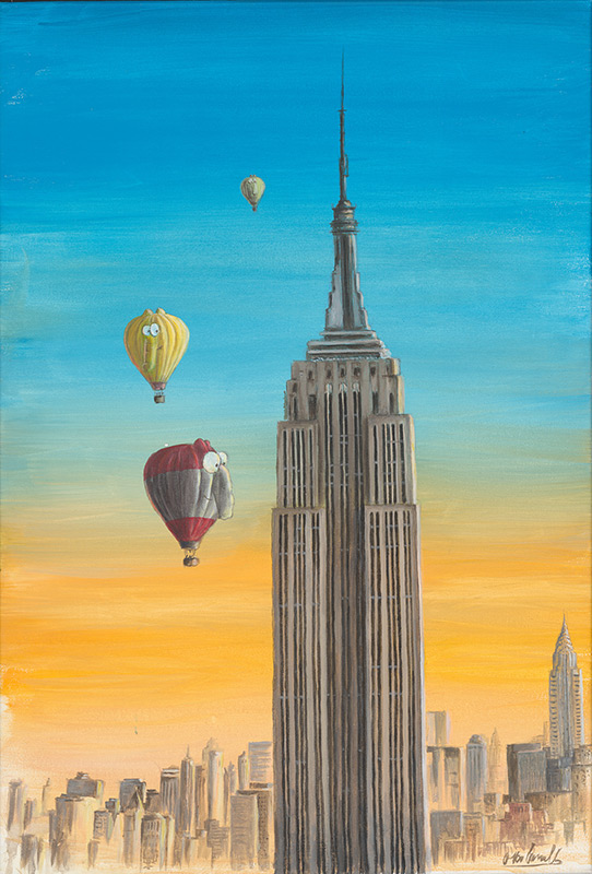 Otto Waalkes - ALIENS IN NEW YORK - ORIGINAL PIGMENTGRAFIK AUF LEINWAND