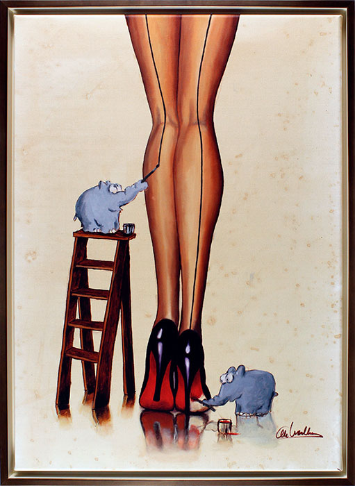 Otto Waalkes - AUF DEM STRICH II - ORIGINAL PIGMENTGRAFIK AUF LEINWAND im Schatt...