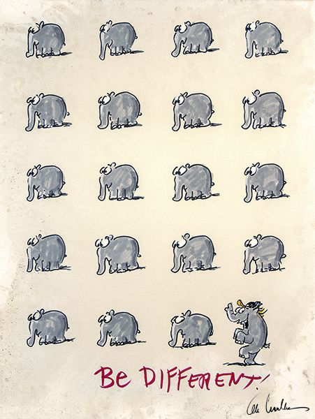 Otto Waalkes - BE DIFFERENT - OTTO I - ORIGINAL PIGMENTGRAFIK AUF LEINWAND