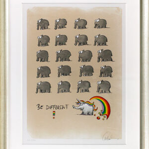 Otto Waalkes Be Different - Einhorn - original Grafik handsigniert