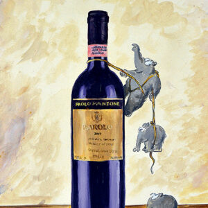 Otto Waalkes - CLIFFHANGER DI BAROLO - ORIGINAL PIGMENTGRAFIK AUF LEINWAND