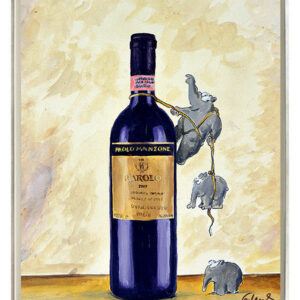 Otto Waalkes - CLIFFHANGER DI BAROLO - ORIGINAL PIGMENTGRAFIK AUF LEINWAND