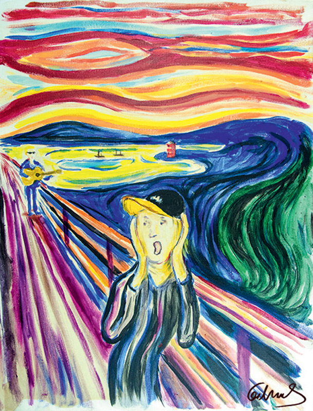 Otto Waalkes - DER LETZTE SCHREI - ORIGINAL PIGMENTGRAFIK AUF LEINWAND