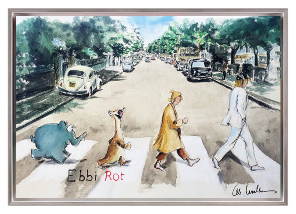 Otto Waalkes - EBBI ROT I - ORIGINAL PIGMENTGRAFIK AUF LEINWAND