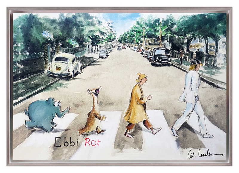 Otto Waalkes - EBBI ROT I - ORIGINAL PIGMENTGRAFIK AUF LEINWAND