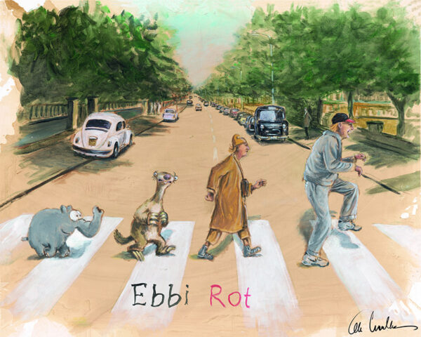 Otto Waalkes - EBBI ROT V - ORIGINAL PIGMENTGRAFIK AUF LEINWAND