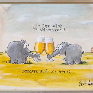 Otto Waalkes - EIN BIER AM TAG II - Original Pigmentgrafik auf Leinwand
