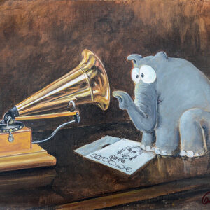 Otto Waalkes - HIS MASTER'S VOICE - ORIGINAL PIGMENTGRAFIK AUF LEINWAND