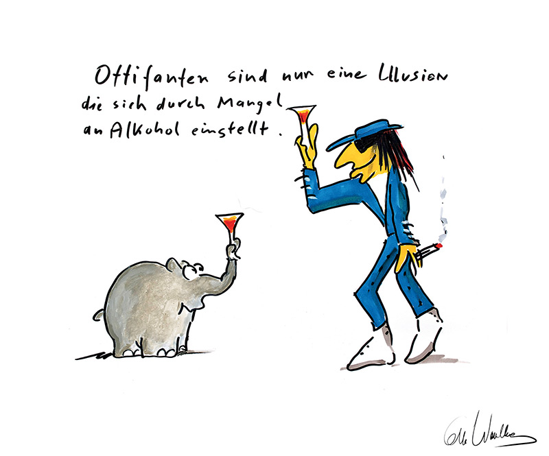 Otto Waalkes - ILLUSION III - UDO LINDENBERG - Original Pigmentgrafik auf Leinwa...
