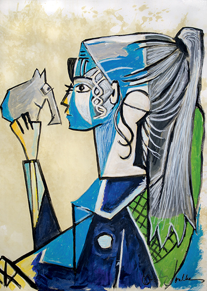 Otto Waalkes - PABLOS GESCHENK I - Original Pigmentgrafik auf Leinwand