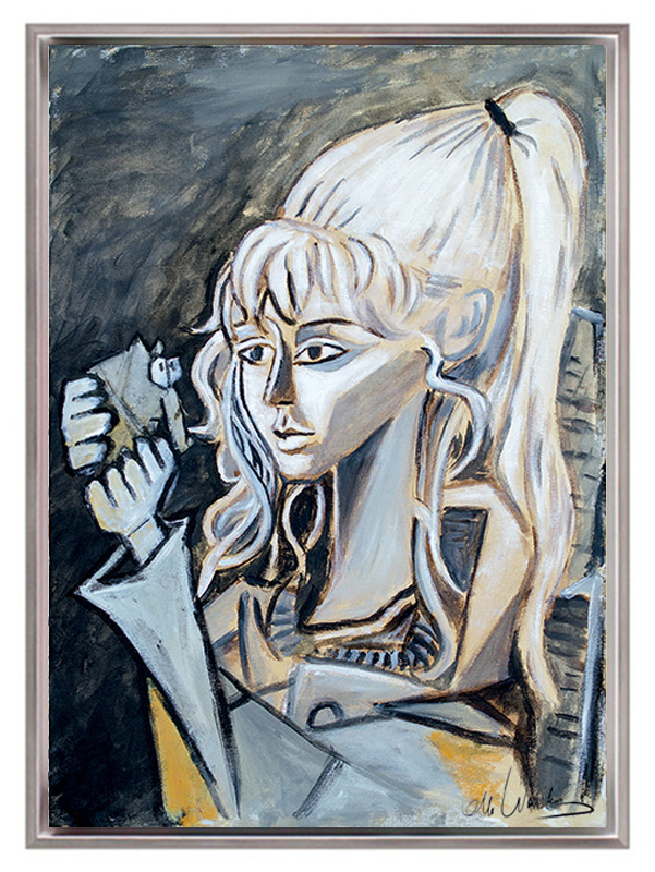 Otto Waalkes - PABLOS GESCHENK II - Original Pigmentgrafik auf Leinwand