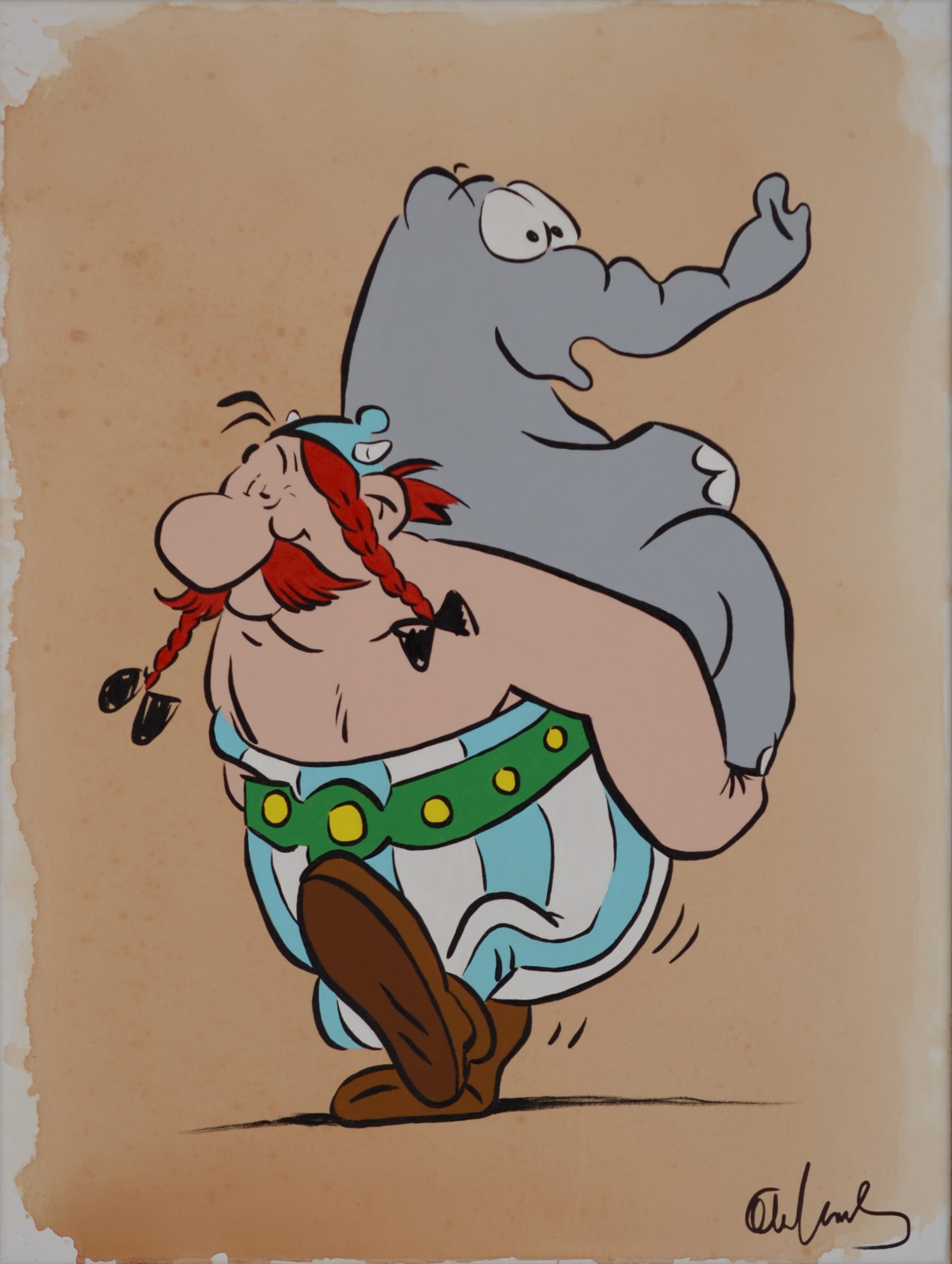 Otto Waalkes - SALUT LES COPAINS - Original Pigmentgrafik auf Leinwand