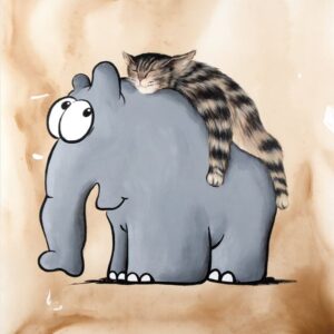 Otto Waalkes - SCHMITZ' KATZE V - ORIGINAL Pigmentgrafik auf Leinwand