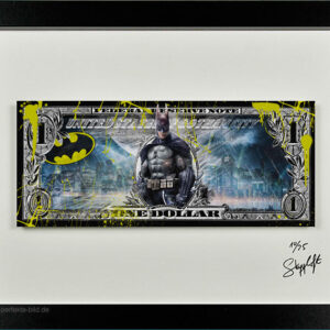 SKYYLOFT - Batman meets Dollar - Bild mit Museumsglas und Bilderrahmen