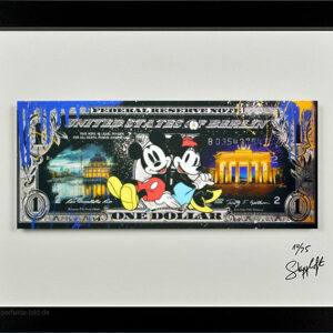 SKYYLOFT - Micky & Minnie - Berlin Dollar - Bild mit Museumsglas und Bilderrahme...