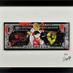 SKYYLOFT - Formel 1 Ferrari Dollar - Bild mit Museumsglas und Bilderrahmen
