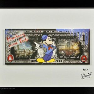 SKYYLOFT - Micky Maus - Hamburg Dollar - Bild mit Museumsglas und Bilderrahmen