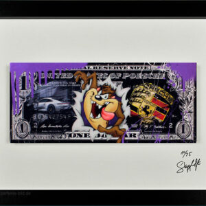 SKYYLOFT - Porsche Tasmanischer Teufel Dollar - Bild mit Museumsglas und Bilderr...
