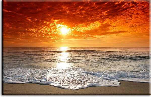 Sonnenuntergang am Meer stimmungsvolles Meeresbild-80 x 120 cm