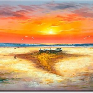 Totti Moreno Bilder - Sonnenuntergang mit Boot-70 x 140 cm