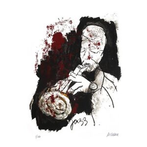 Armin Mueller-Stahl - TROMPETER - Original Pigmentgrafik - limitiert und handsig...