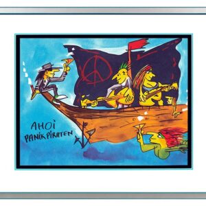 Udo Lindenberg AHOI PANIK PIRATEN - original Grafik handsigniert