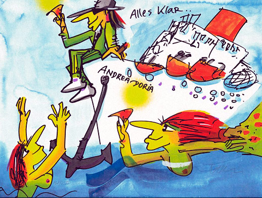 Udo Lindenberg  Alles klar - ANDREA DORIA -  original Grafik handsigniert
