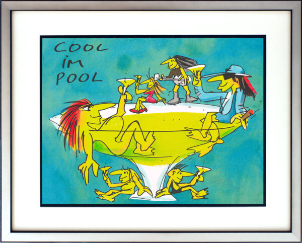 1 Udo LINDENBERG COOL im POOL Version 2023 - original Grafik handsigniert