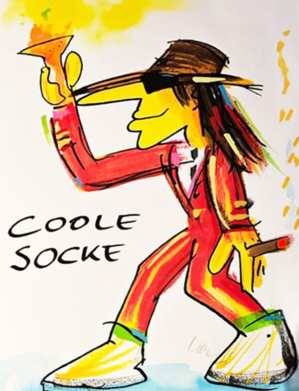 Udo Lindenberg - COOLE SOCKE - handsignierte Original Grafik