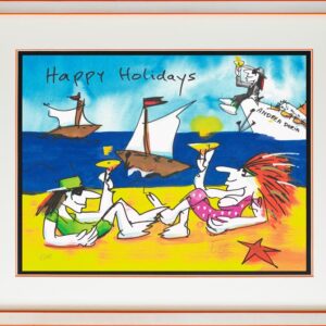 Udo Lindenberg Bilder HAPPY HOLIDAYS - original Grafik handsigniert
