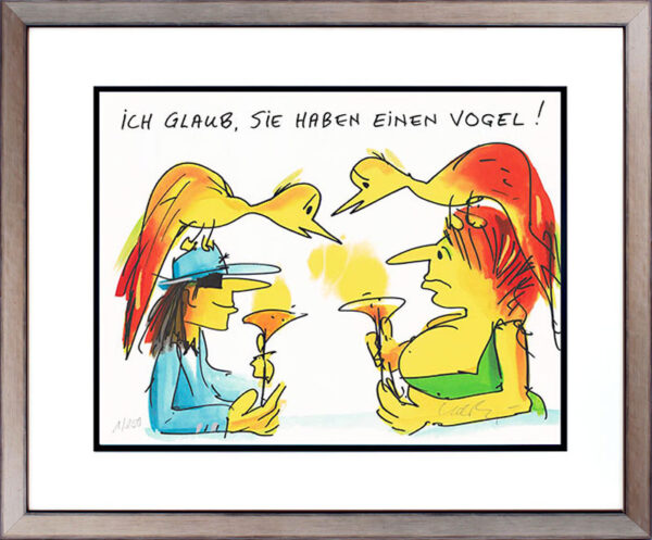 Udo Lindenberg ICH GLAUB SIE HABEN EINEN VOGEL - original Grafik handsigniert