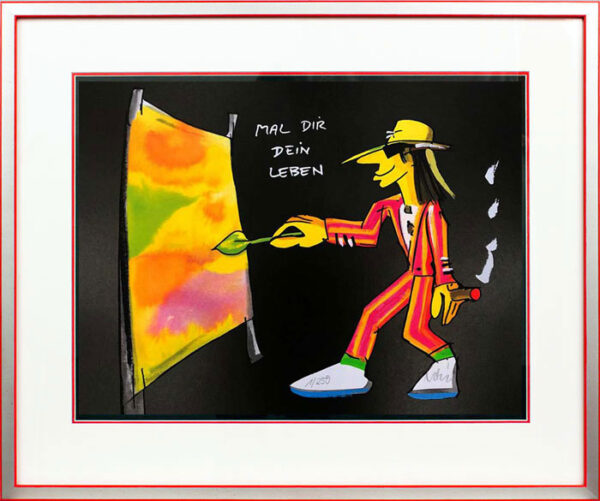 Udo Lindenberg - MAL DIR DEIN LEBEN - handsignierte Original Grafik