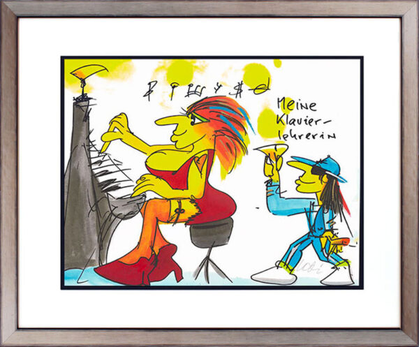 Udo Lindenberg MEINE KLAVIERLEHRERIN - original Grafik handsigniert