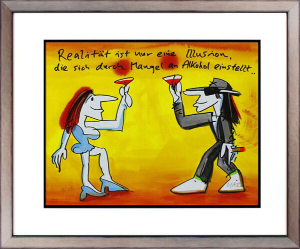 Udo Lindenberg - REALITÄT IST NUR EINE ILLUSION - handsignierte Original Grafik