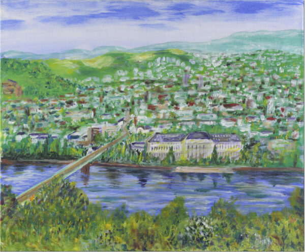 Koblenz Blick aufs Schloss  - E. Girmann - Leinwandbild