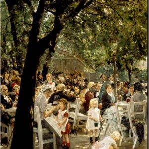 Max Liebermann  - Münchner Biergarten - Leinwandbild